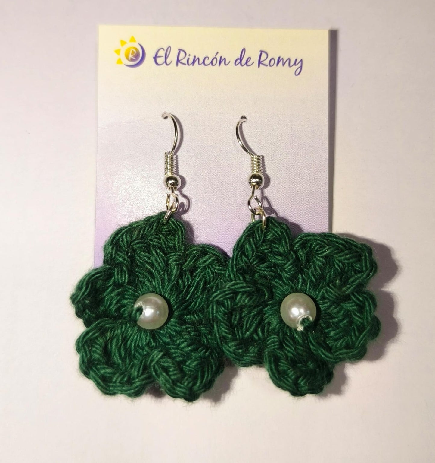 Pendiente doble colgante verde Oscuro