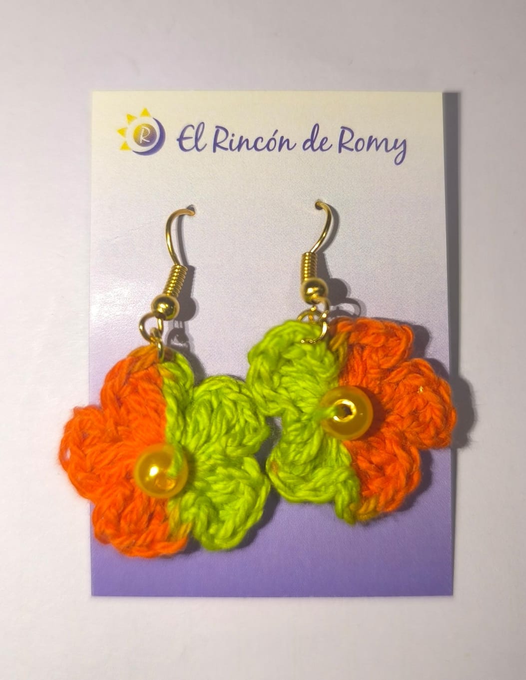 Pendiente Verde y Naranja