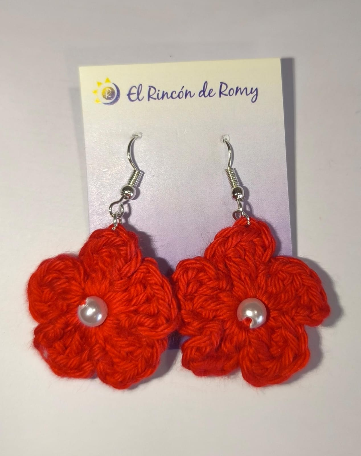 Pendiente Flor Rojo