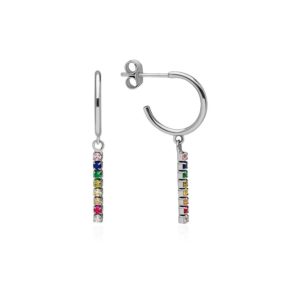 Pendientes Aros Riviere Plata Ley 925