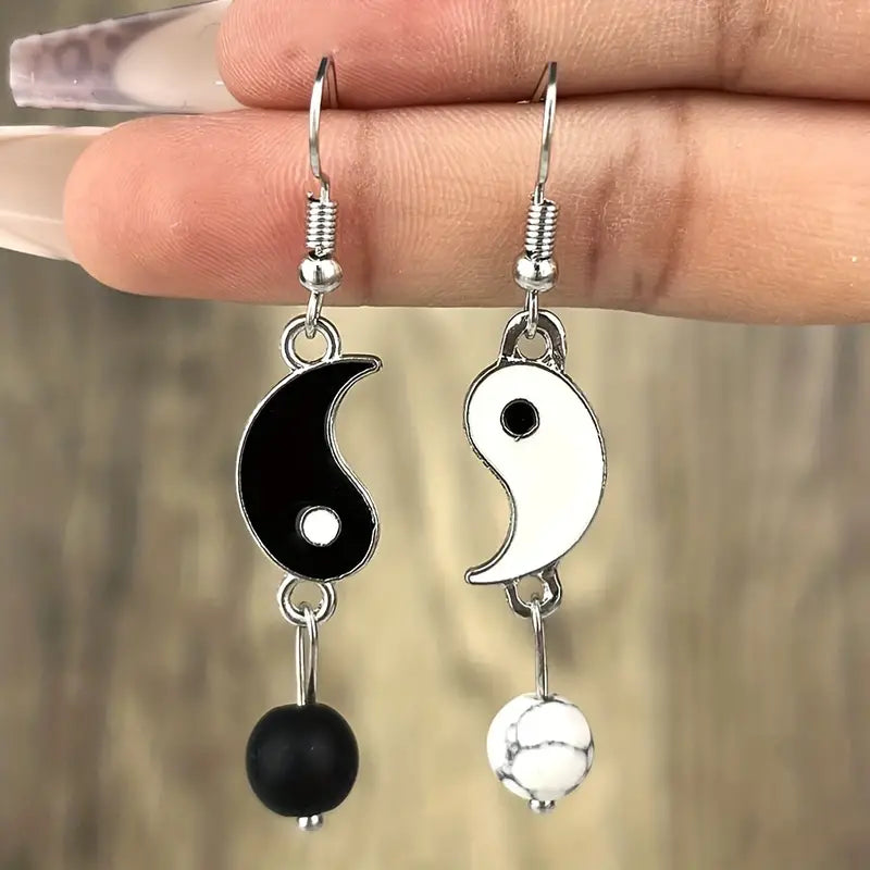 Pendientes colgantes con patrón de Yin Yang