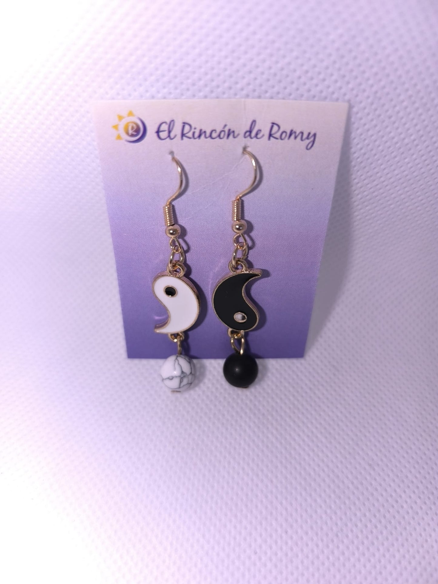 Pendientes colgantes con patrón de Yin Yang