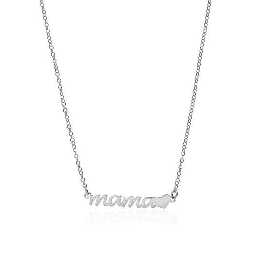 Collar Mamá Corazón Plata Ley 925