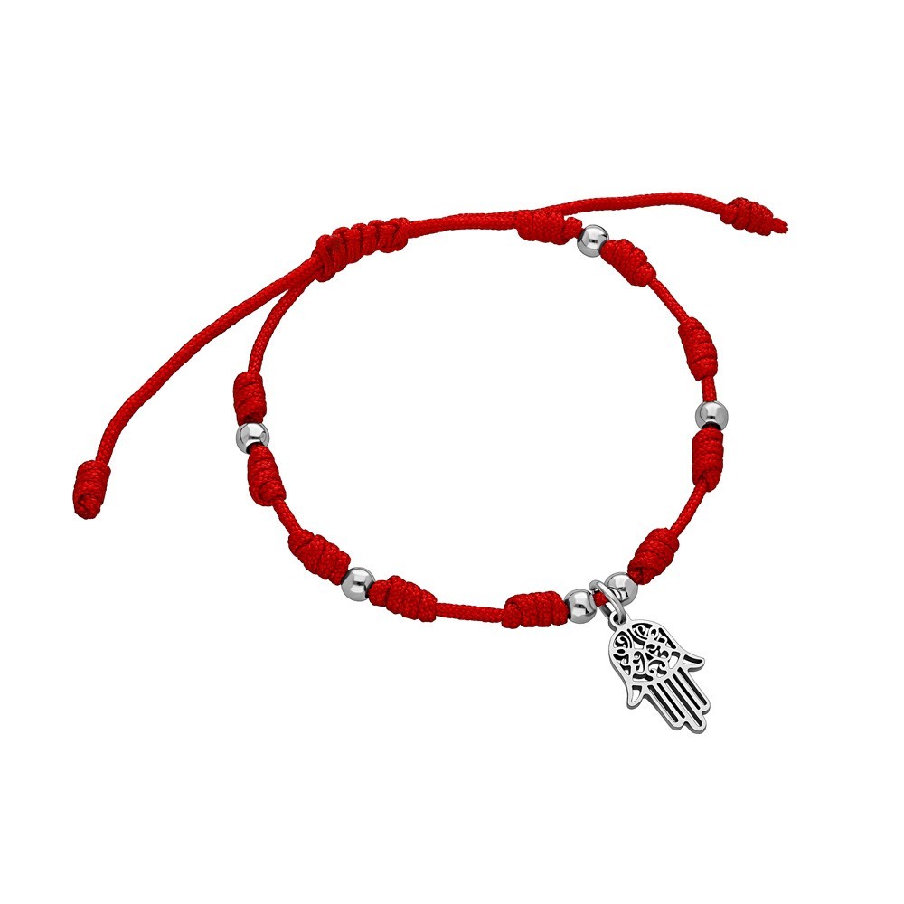 PULSERA Y NUDOS CON DIJE DE MANO DE FATIMA